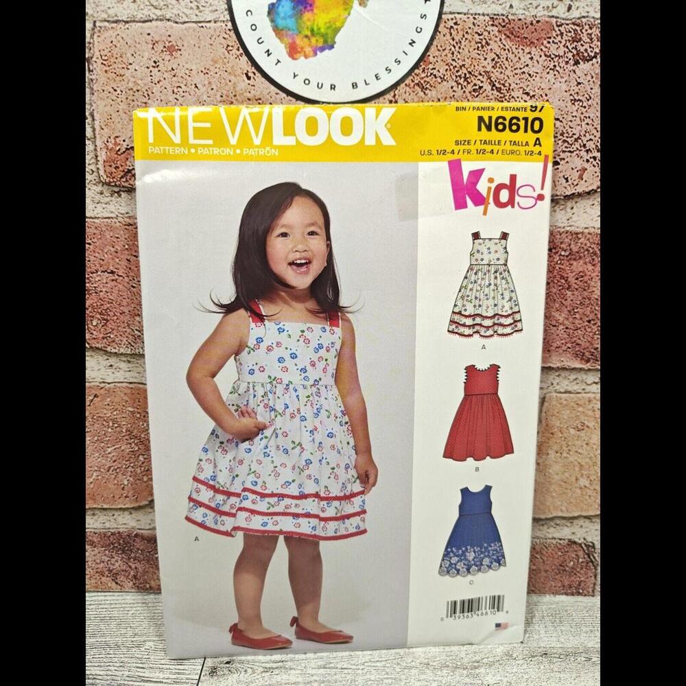 New Look N6610 Toddlers Dress Pattern Size 1/2-4 Uncut New